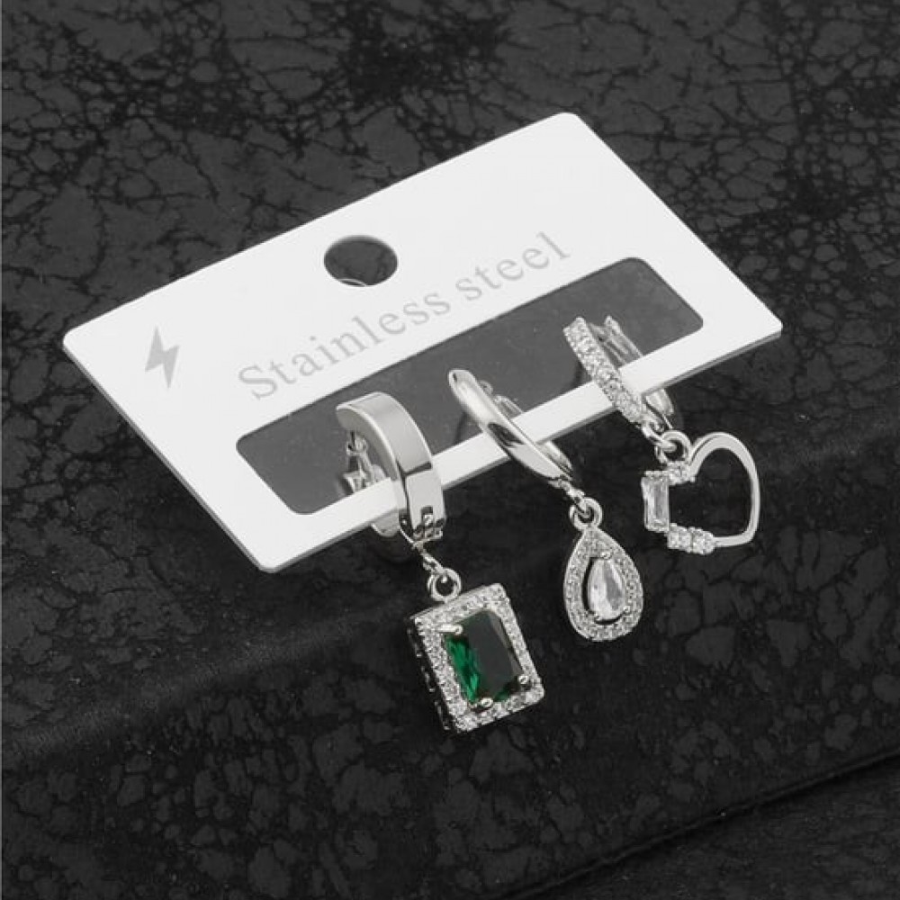 Çelik Üçlü Silver Küpe Çelik Üçlü Silver Küpe